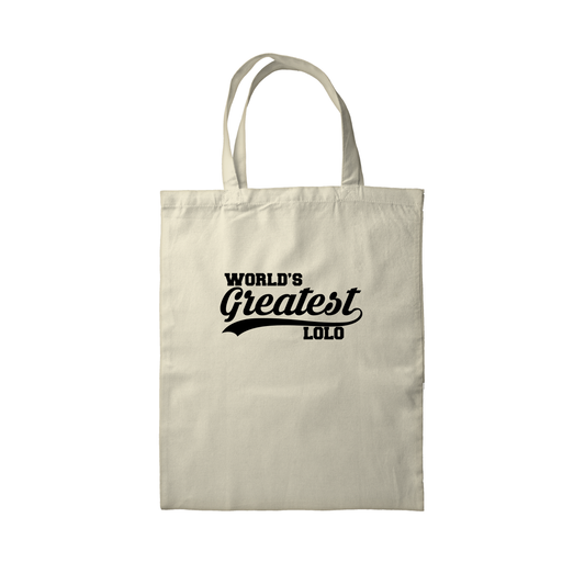 WORLD'S GREATEST LOLO OFF-WHITE TOTE BAG